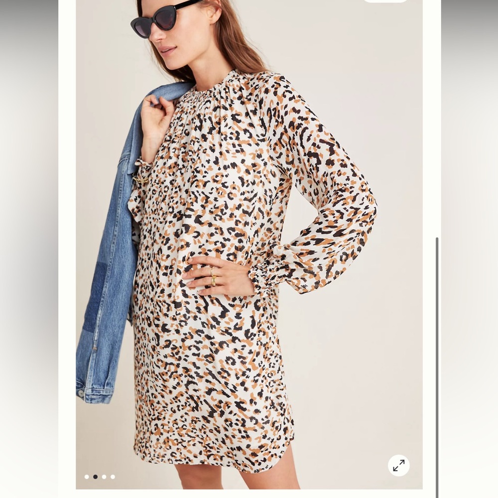 Cloth & Stone Leopard Print Long Sleeve Dress